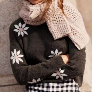 Madewell Floral Intarsia Pullover Sweater S